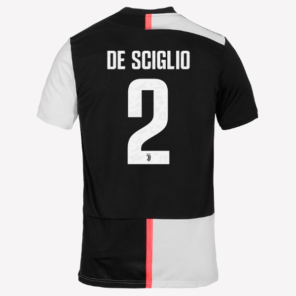 Camiseta Juventus NO.2 De Sciglio 1ª 2019-2020 Blanco Negro